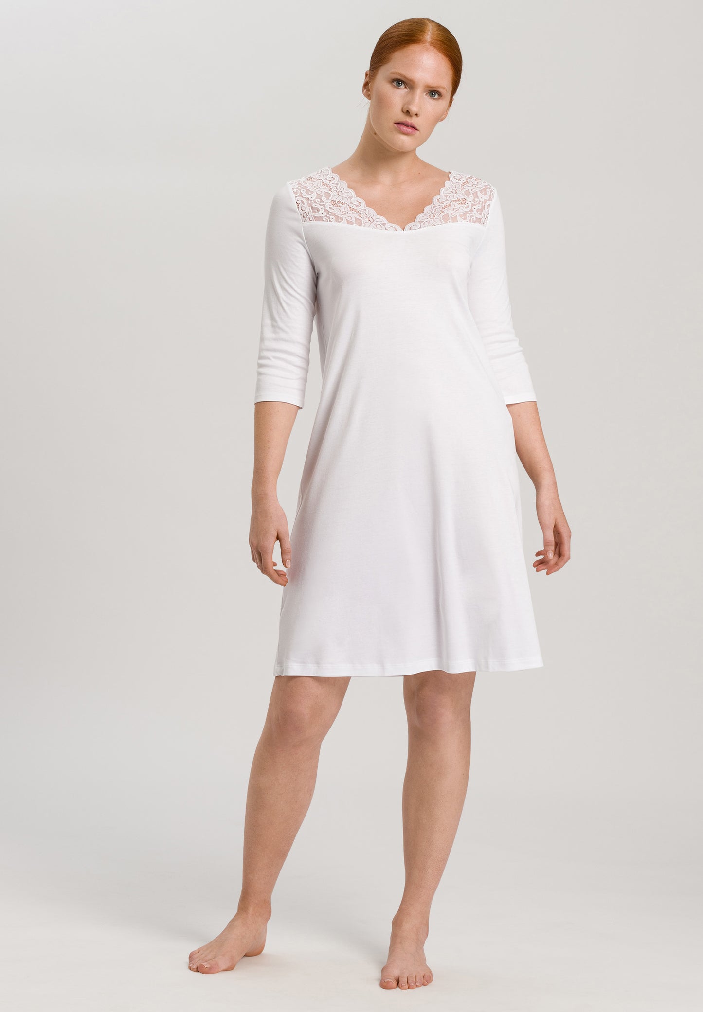HANRO White Moments 3/4 Sleeve Nightdress