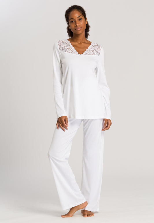 HANRO White Moments Long Sleeve Pyjamas