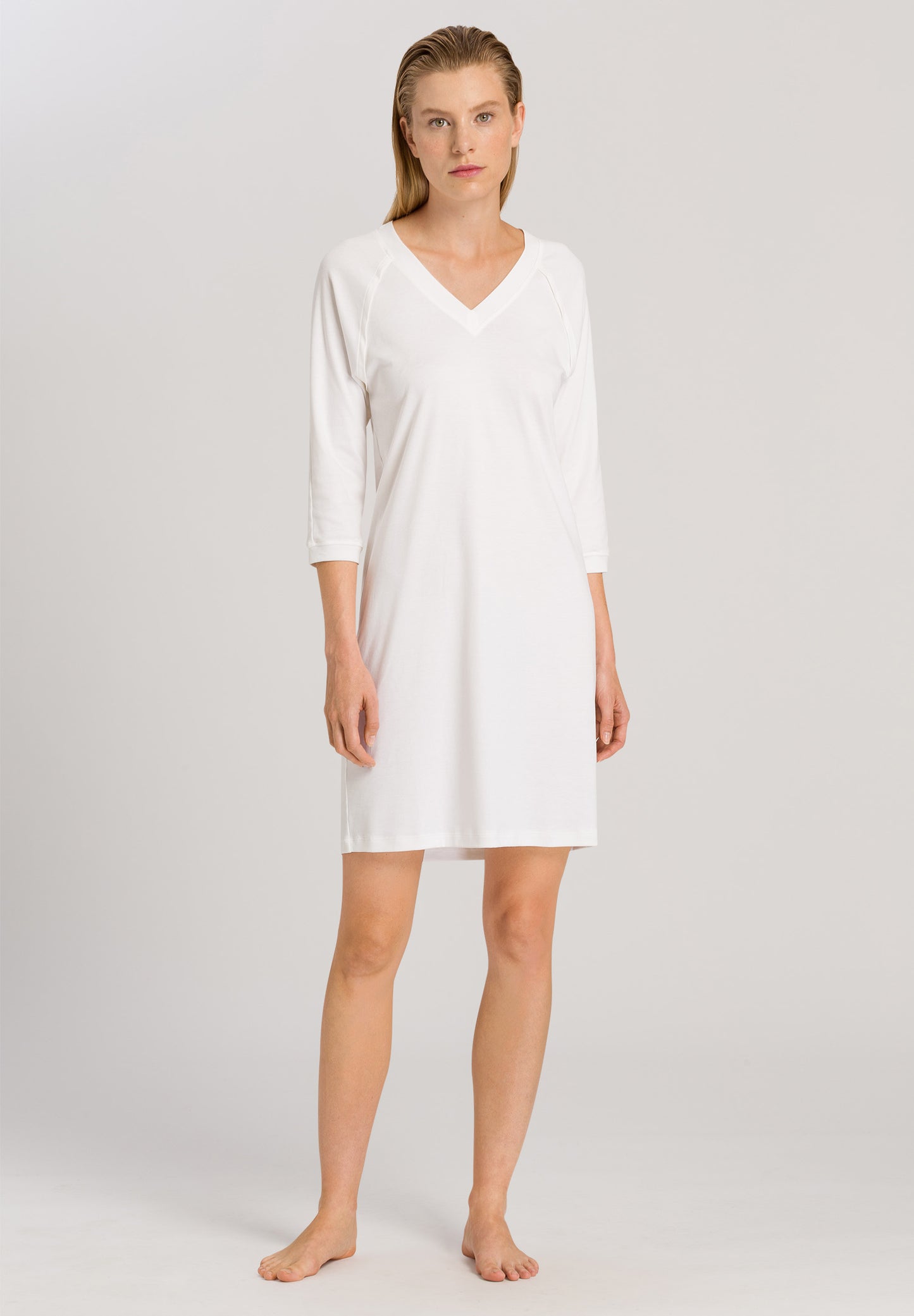 HANRO Off White Pure Essence 3/4 Sleeve Nightdress
