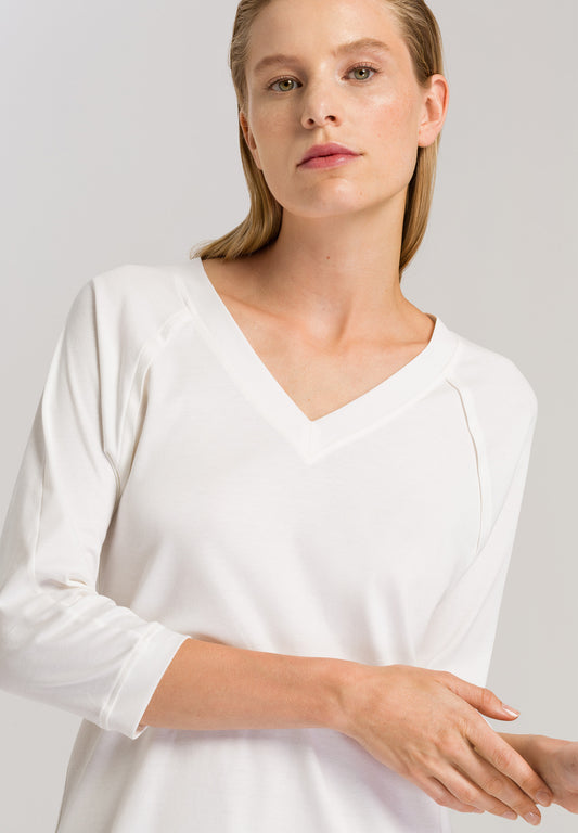 HANRO Off White Pure Essence 3/4 Sleeve Nightdress