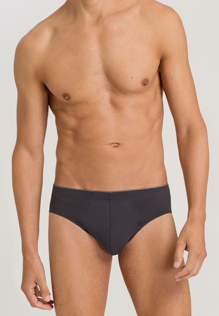 HANRO Coal Grey Cotton Superior Briefs