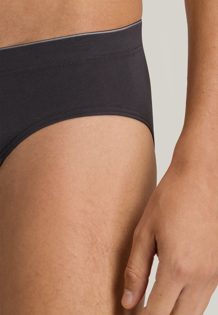 HANRO Coal Grey Cotton Superior Briefs