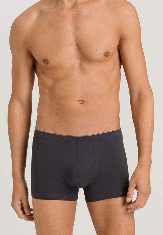 HANRO Coal Grey Cotton Superior Boxer Brief