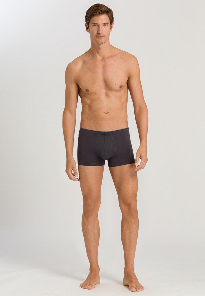 HANRO Coal Grey Cotton Superior Boxer Brief