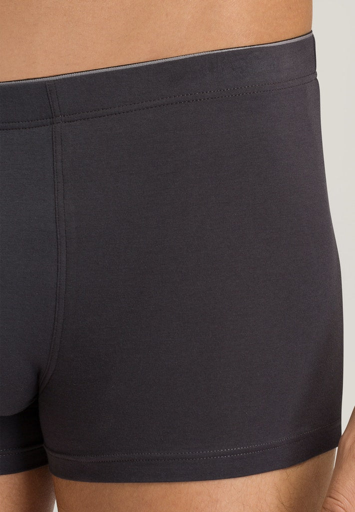 HANRO Coal Grey Cotton Superior Boxer Brief