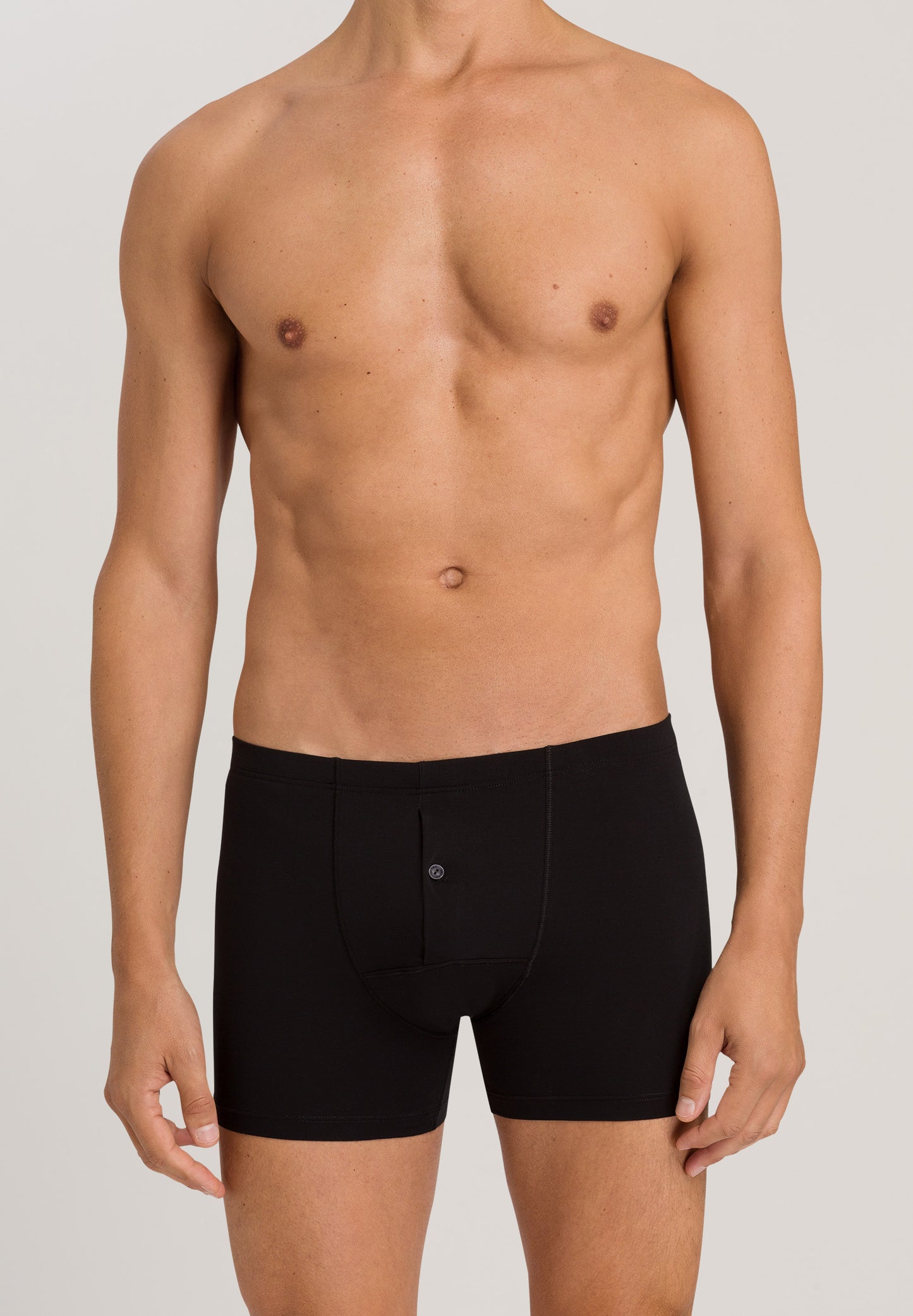 HANRO Black Cotton Sensation brief with buttoned fly