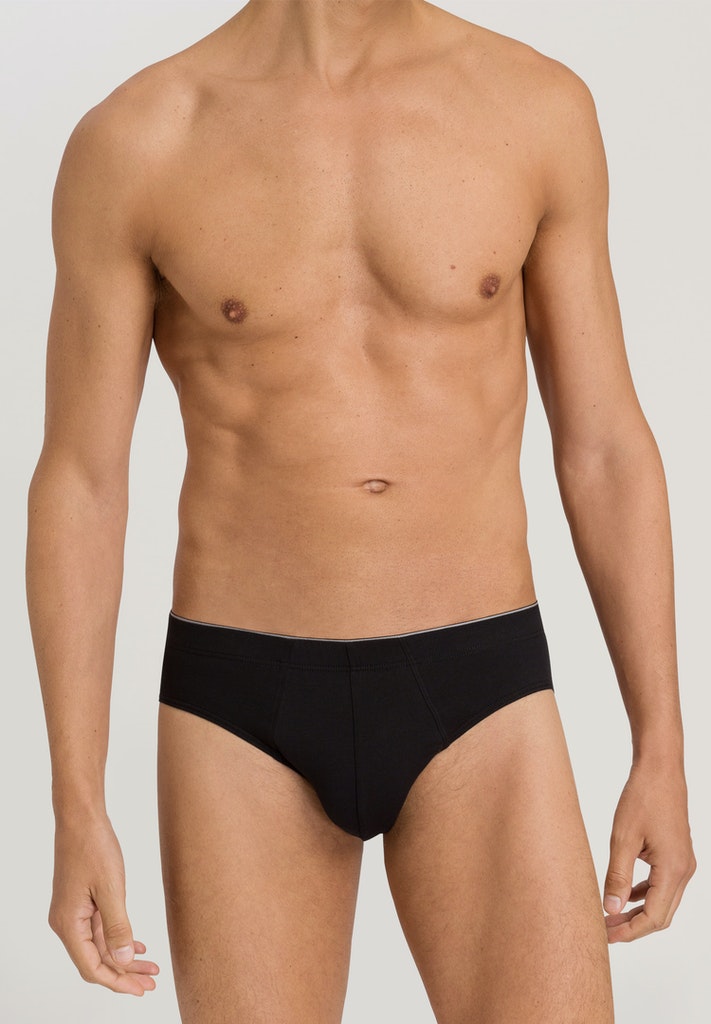 HANRO Black Cotton Superior Briefs