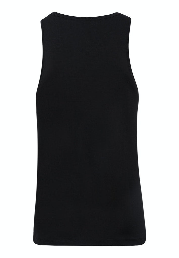 HANRO Black Cotton Superior Tank Top