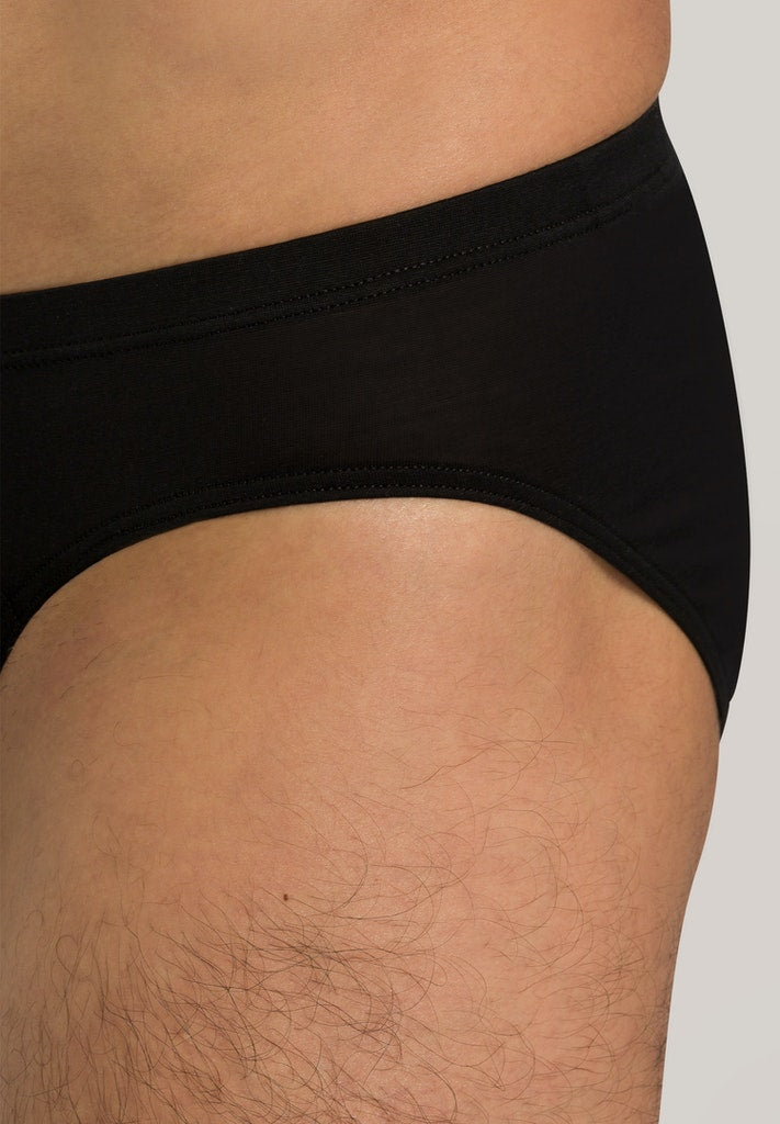 HANRO Black Cotton Sporty Briefs