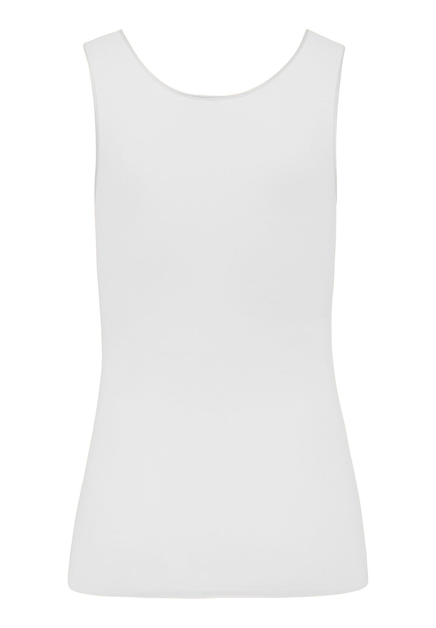 HANRO White Cotton Seamless V Neck Top