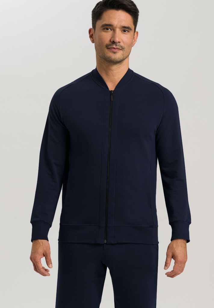 Mens Cardigan in Black Iris | HANRO