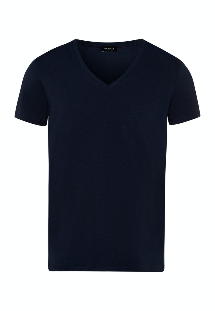 HANRO Midnight Navy Cotton Superior V-Neck