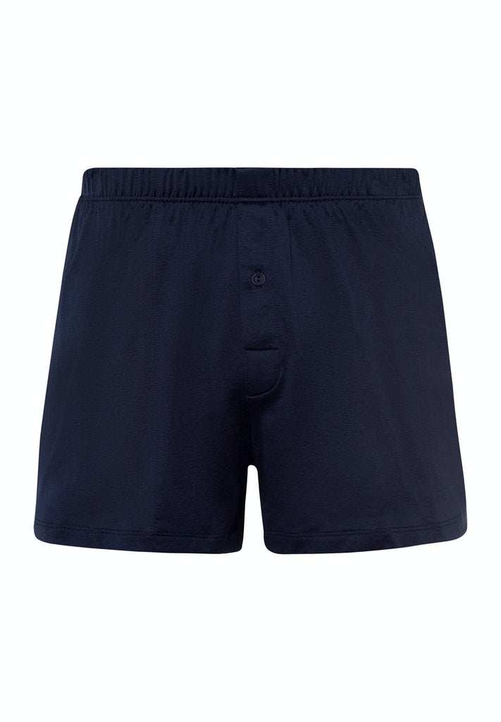 HANRO Midnight Navy Cotton Sporty Boxer with Fly