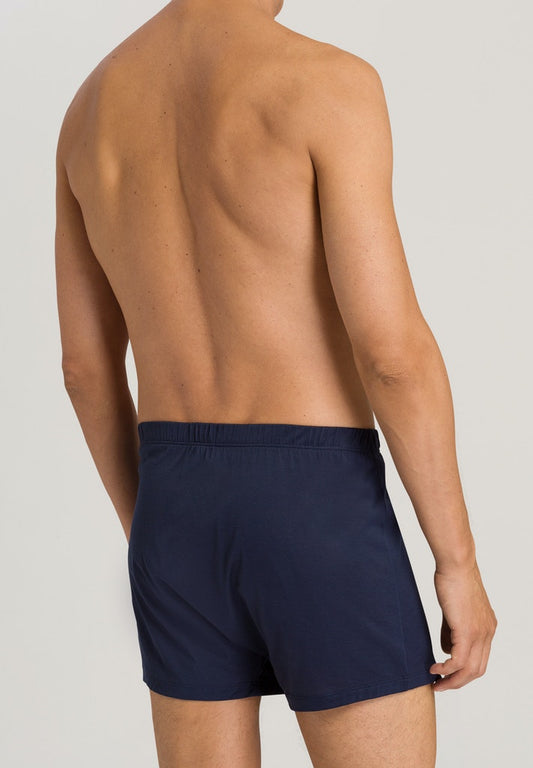 HANRO Midnight Navy Cotton Sporty Boxer with Fly
