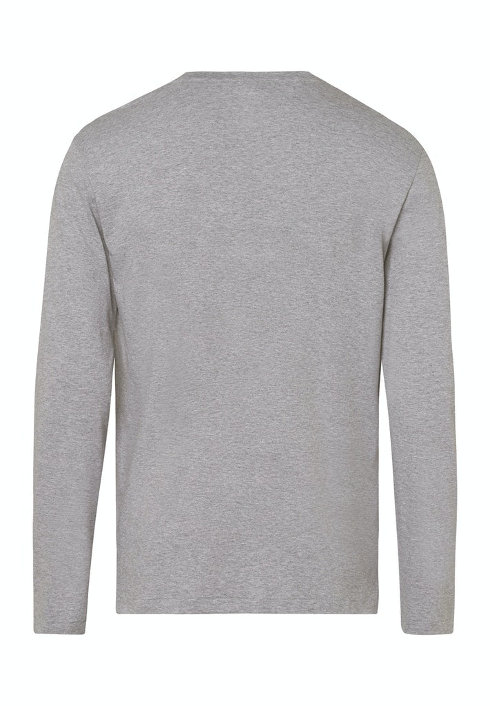 Mens Living Long sleeve Shirt in grey melange | HANRO