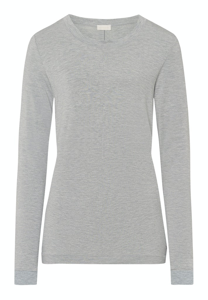 HANRO Womens Yoga Longsleeve Shirt in grit melange
