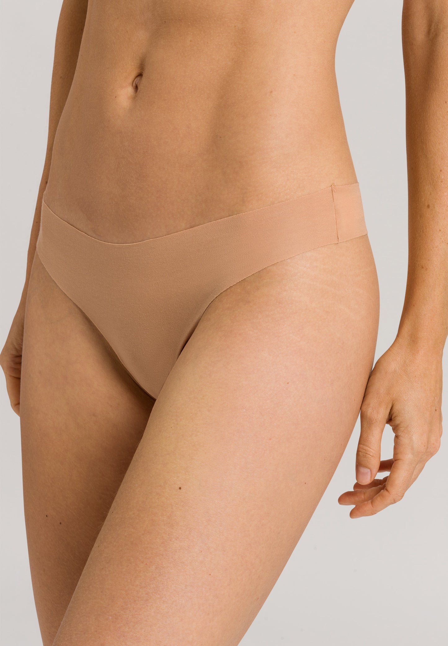 HANRO Beige Invisible Cotton Thong