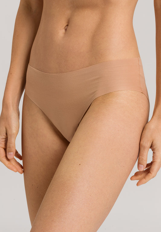 HANRO Beige Invisible cotton midi briefs