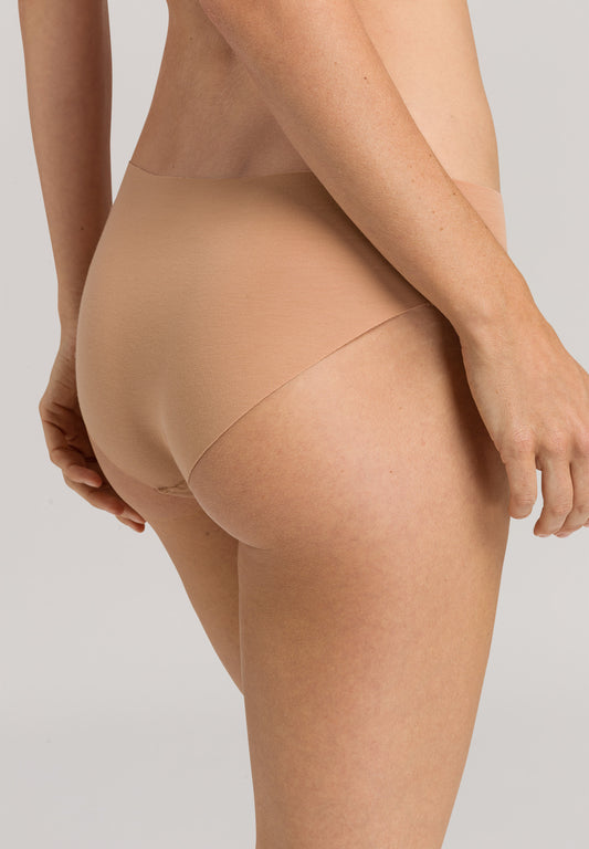 HANRO Beige Invisible cotton midi briefs