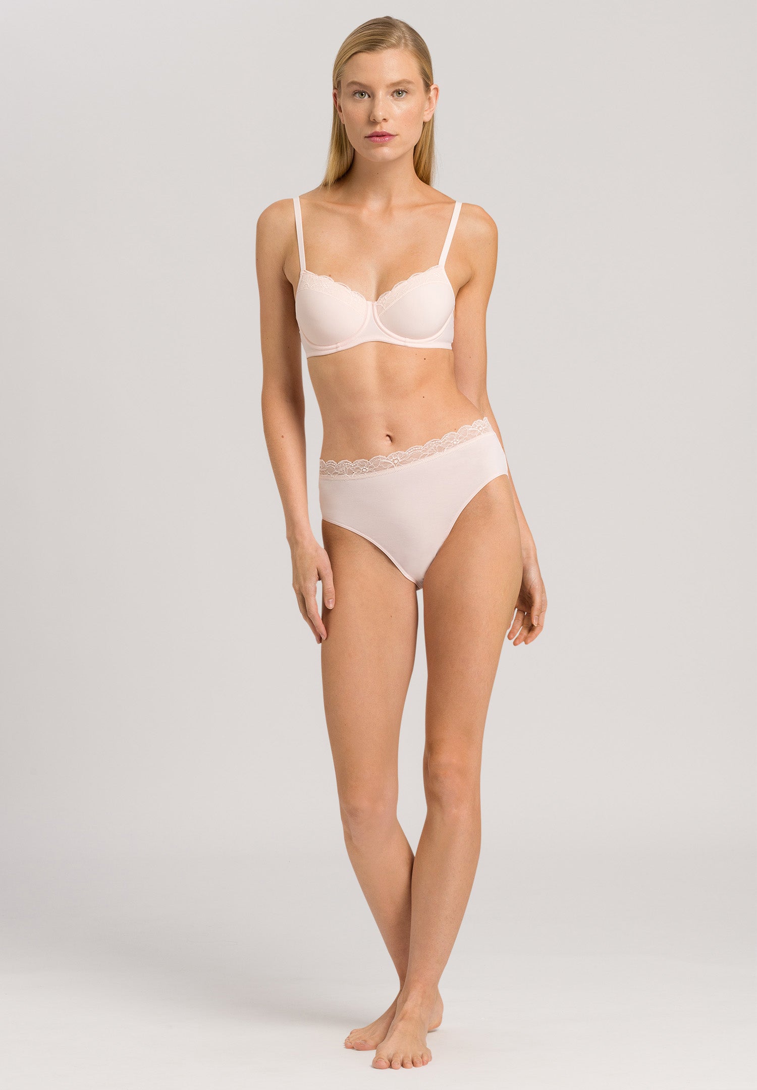 HANRO Powder Cotton Lace T-Shirt Bra