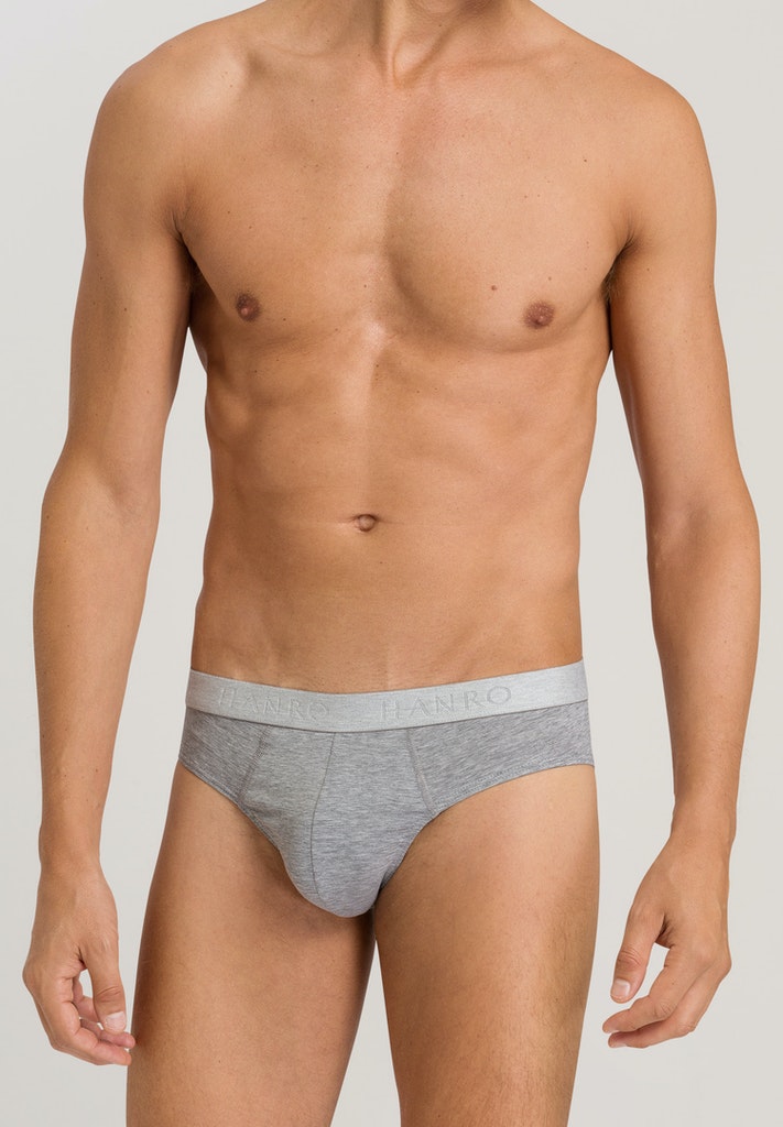 Mens Cotton Essentials Briefs 2Pack in light melange | HANRO