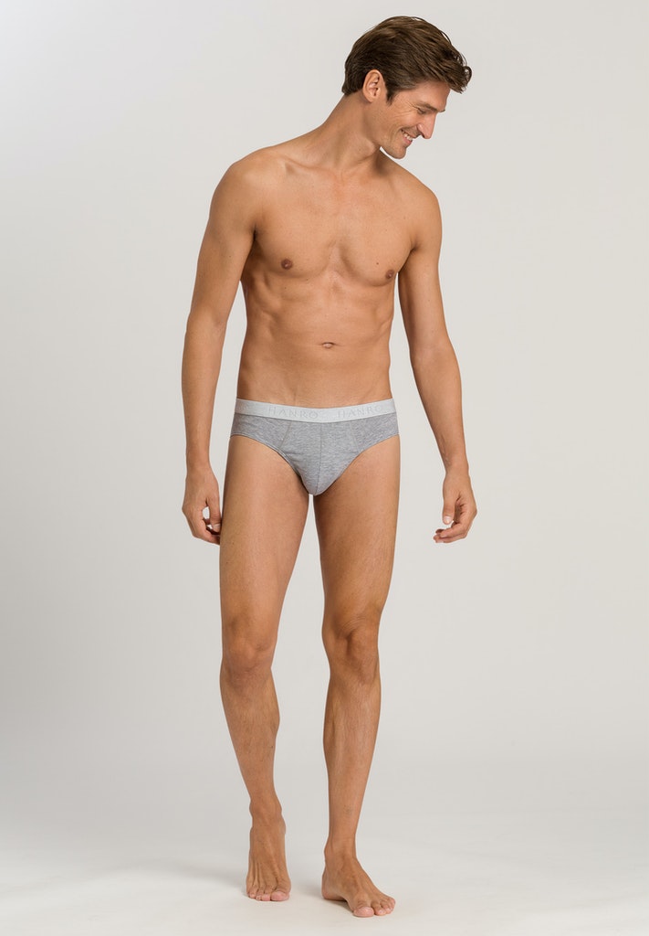 Mens Cotton Essentials Briefs 2Pack in light melange | HANRO