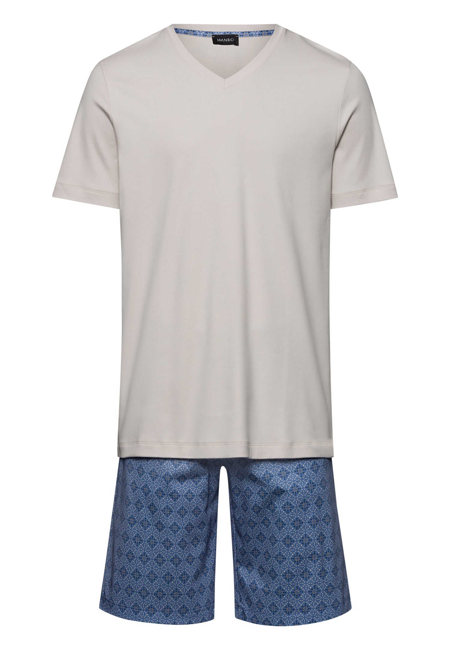 The Night & Day Short Sleeve Pajama By HANRO In Blue Mosaic