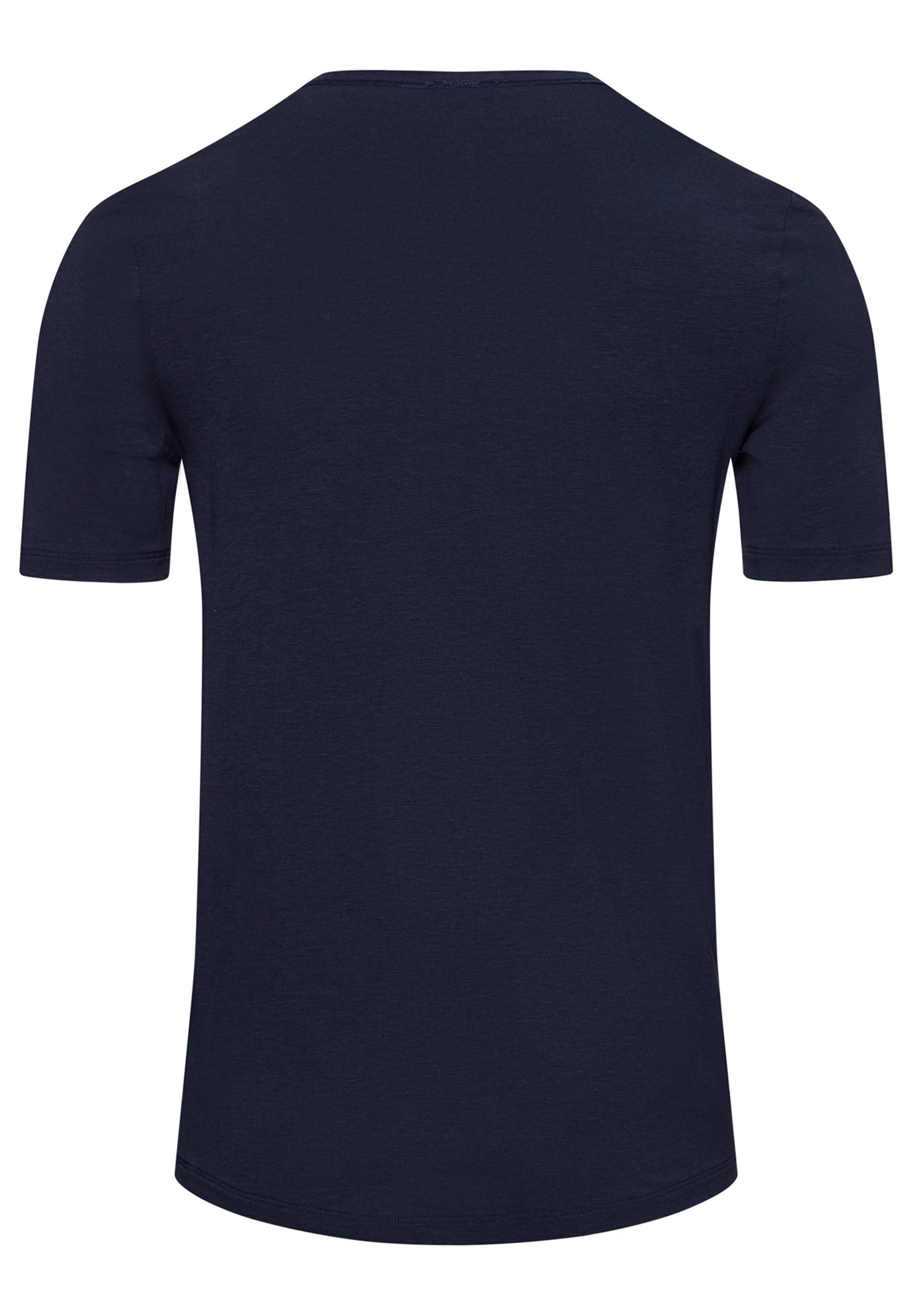 The Natural Function-S/Slv Shirt V-Neck By HANRO In Deep Navy