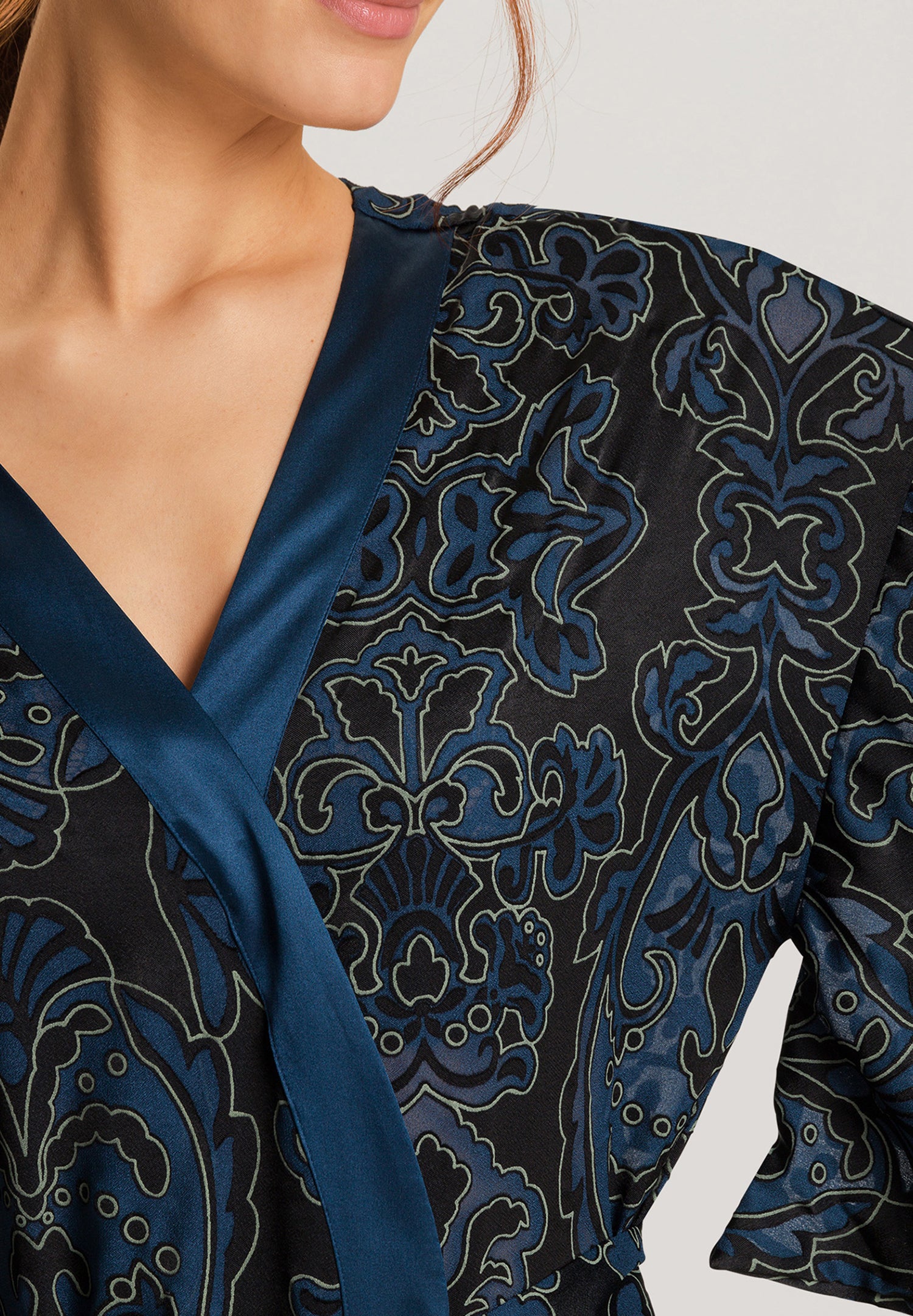 The Marlene Kimono By HANRO In Sheer Damask 