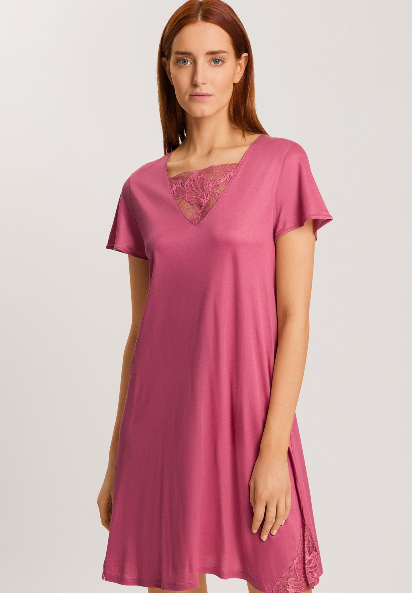 The Eva NW Nightdress By HANRO In Rose Wine