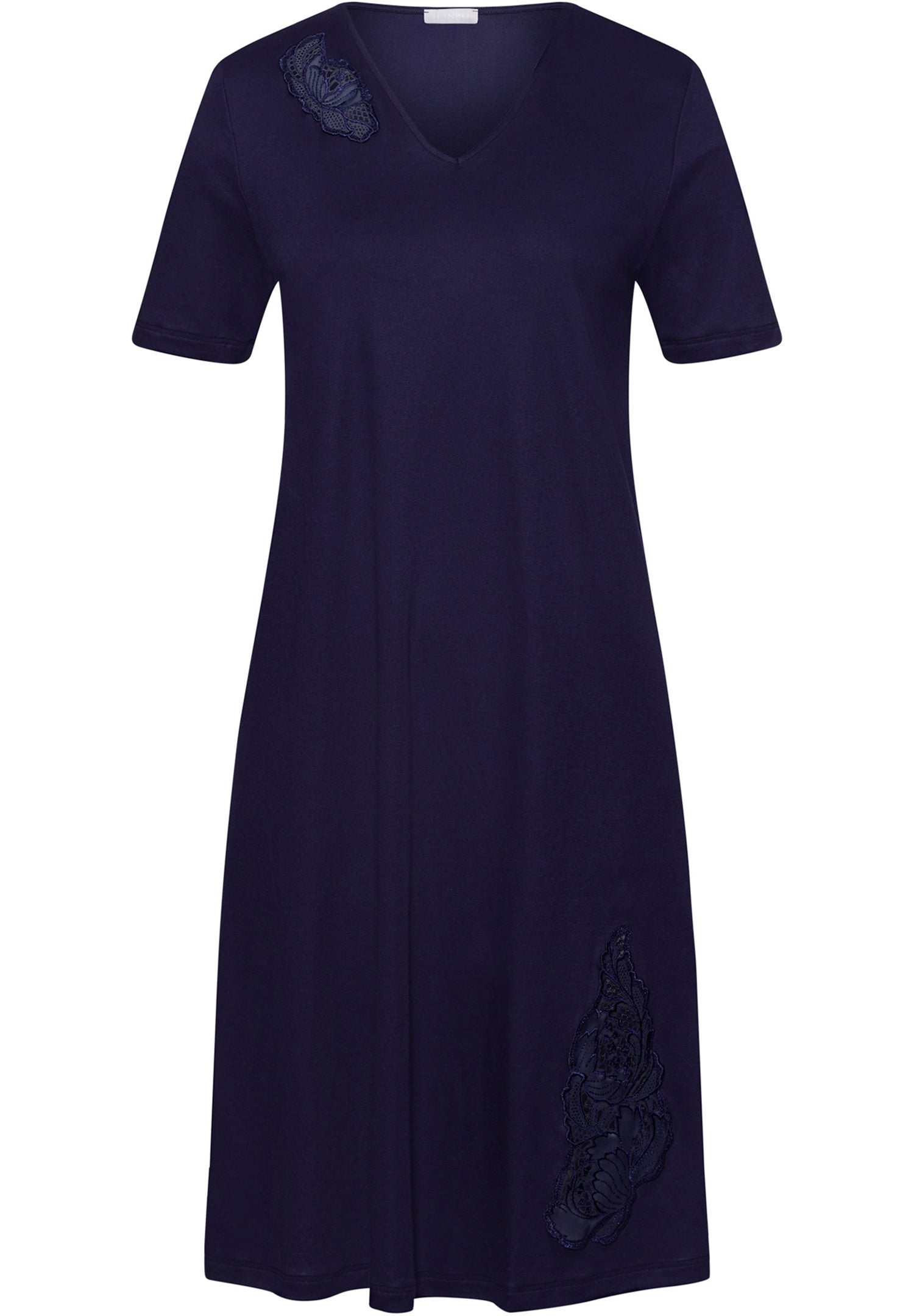 The Anne Short Sleeve Nightdress By HANRO In Evening Blue