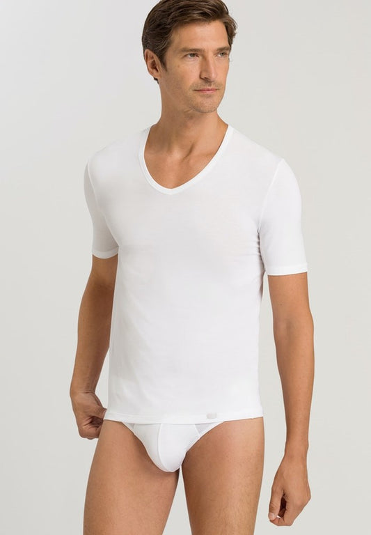The Natural Function-S/Slv Shirt V-Neck By Hanro in White