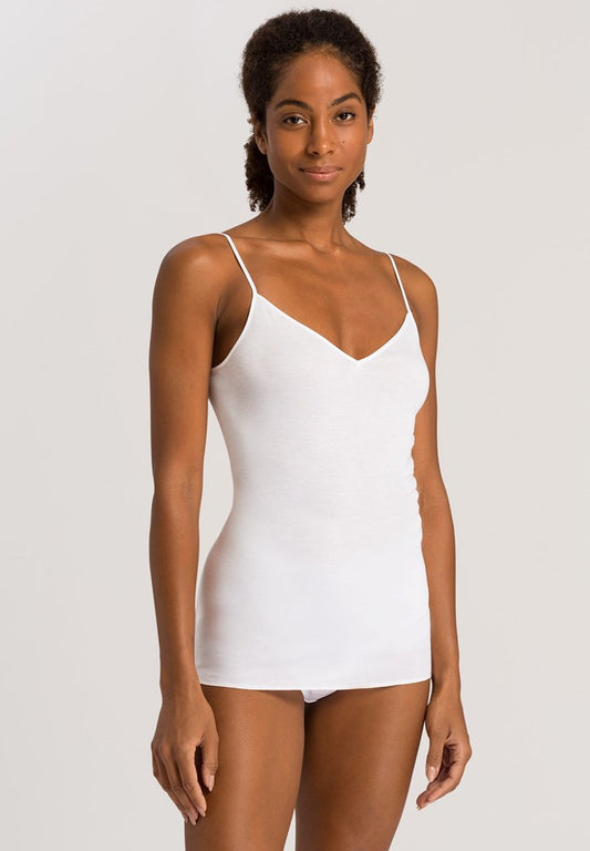 The Cotton Seamless-Spaghetti Top By Hanro in White