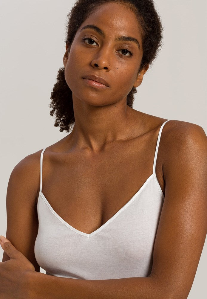 The Cotton Seamless-Spaghetti Top By Hanro in White