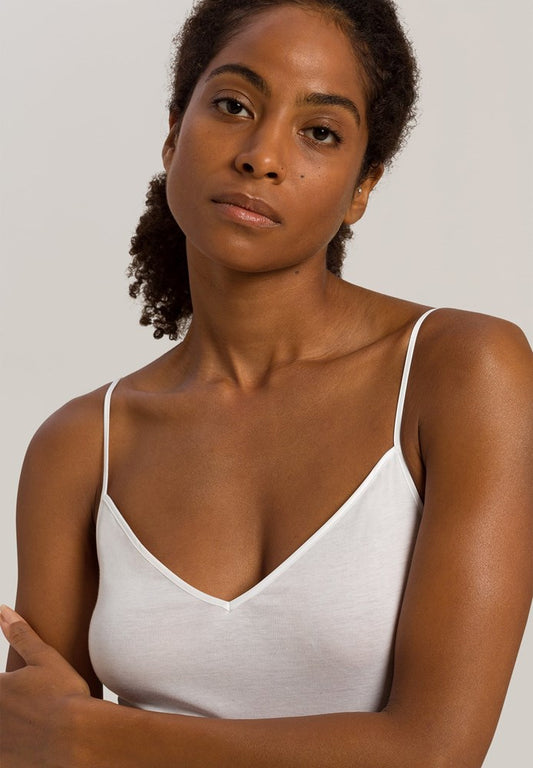 The Cotton Seamless-Spaghetti Top By Hanro in White