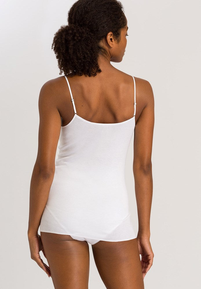 The Cotton Seamless-Spaghetti Top By Hanro in White