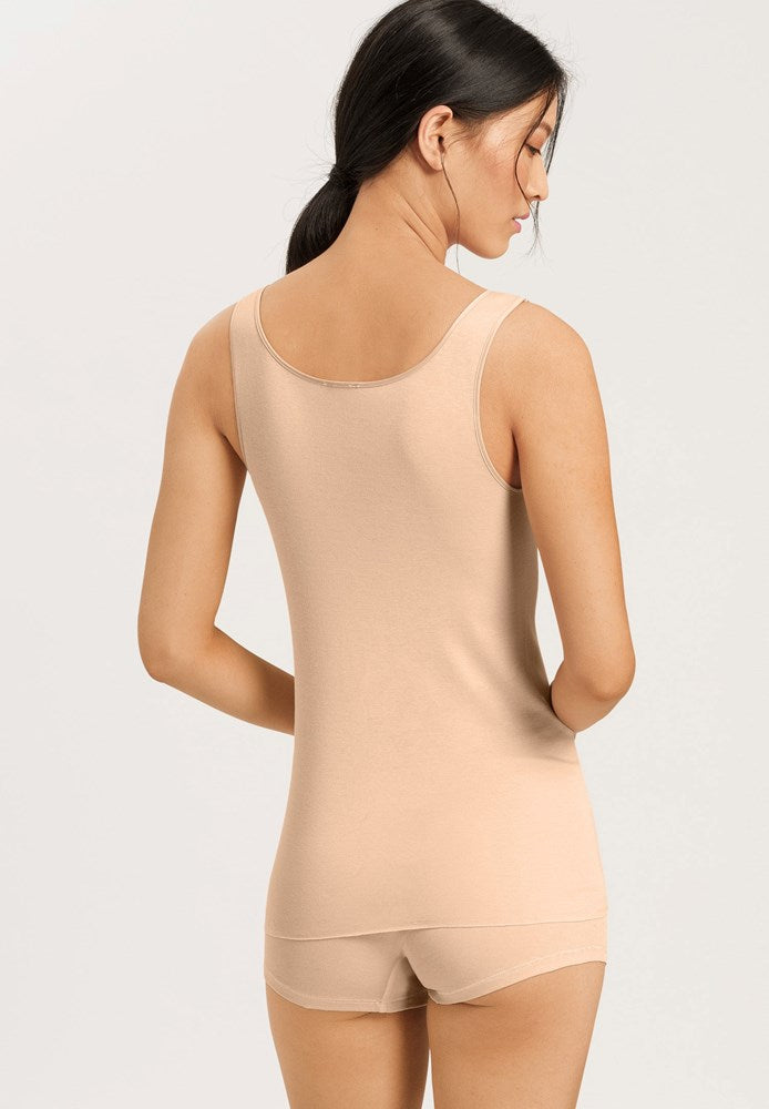 The Cotton Seamless-Tank Top By HANRO in Beige