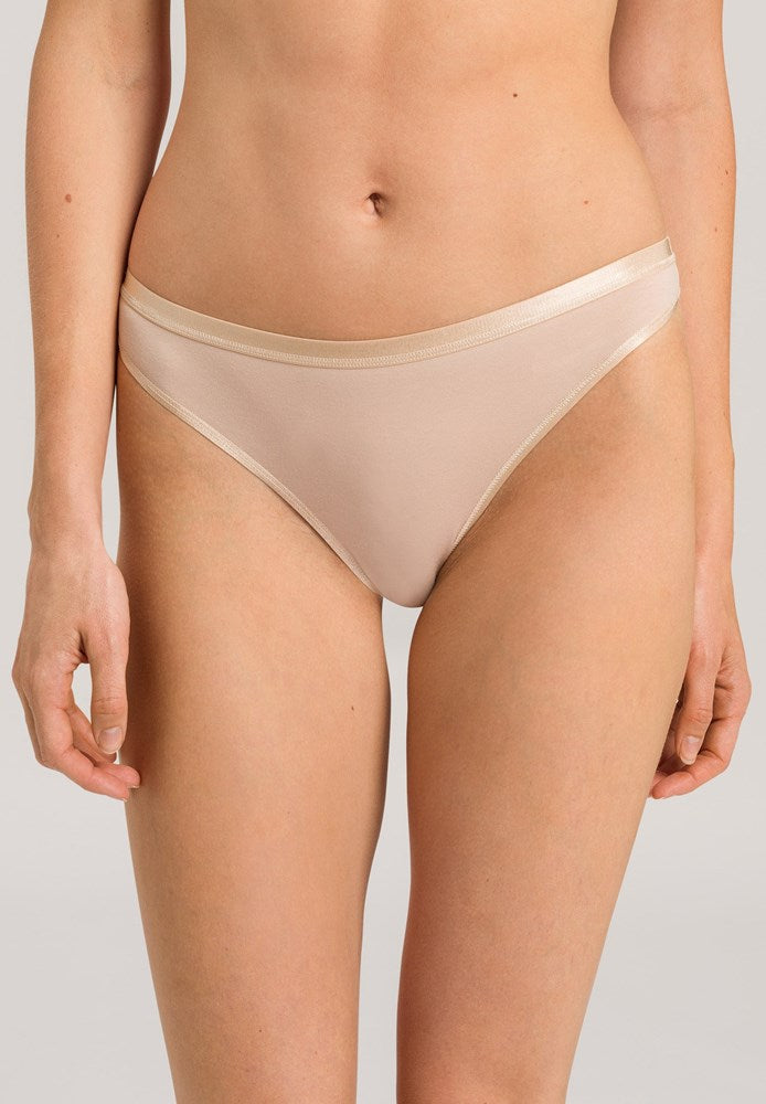 The Cotton Sensation-Thong By Hanro in Beige