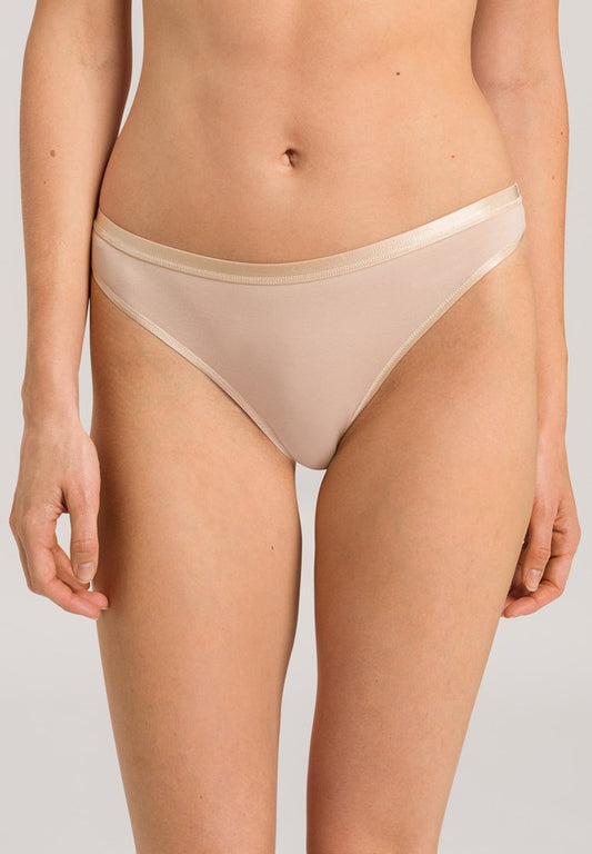 The Cotton Sensation-Thong By Hanro in Beige