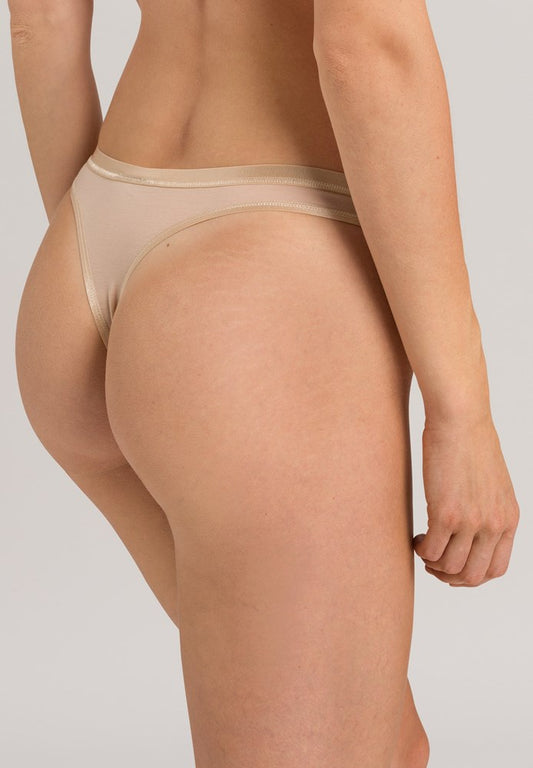 The Cotton Sensation-Thong By Hanro in Beige