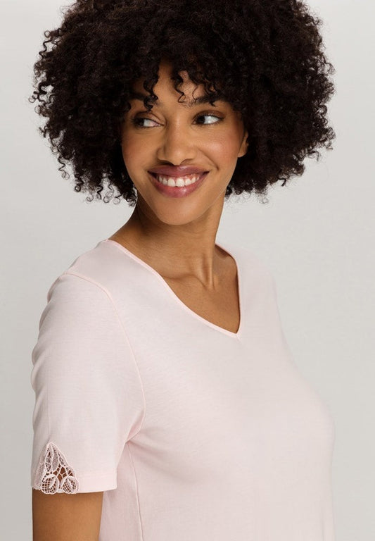 The Belina Nw-S/Slv Nightdress 100 Cm By Hanro In Rosewater