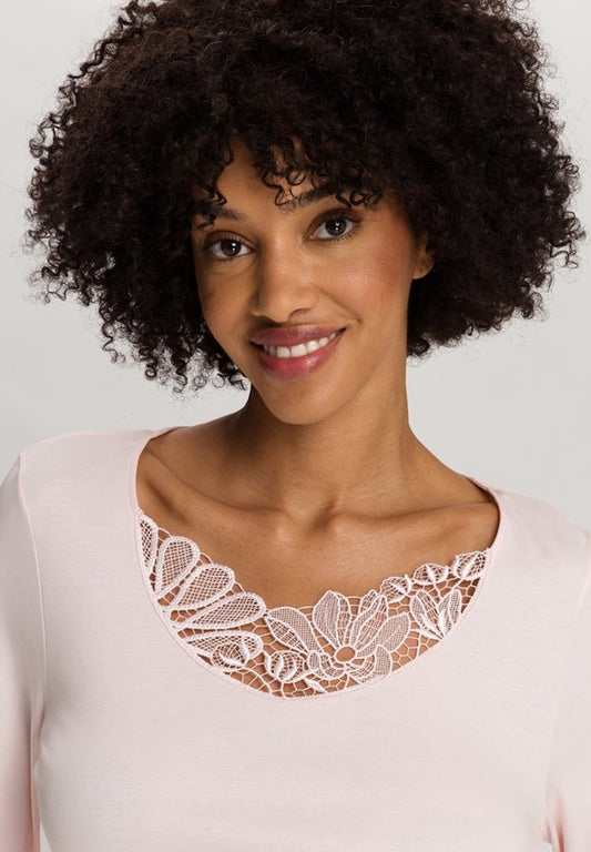 The Belina Nw-L/Slv Pajama By Hanro In Rosewater