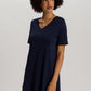 The Cotton Silk-S/Slv Nightdress 90Cm By Hanro in Deep Navy