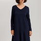 The Cotton Silk-L/Slv Nightdress 100Cm By Hanro in Deep Navy