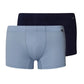 The Cotton Essentials-Pants 2Pack By Hanro In Deep Navy/Sea Breeze