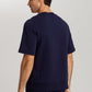 The Micro Touch-Short Sleeve Sweatshirt By Hanro In Deep Navy