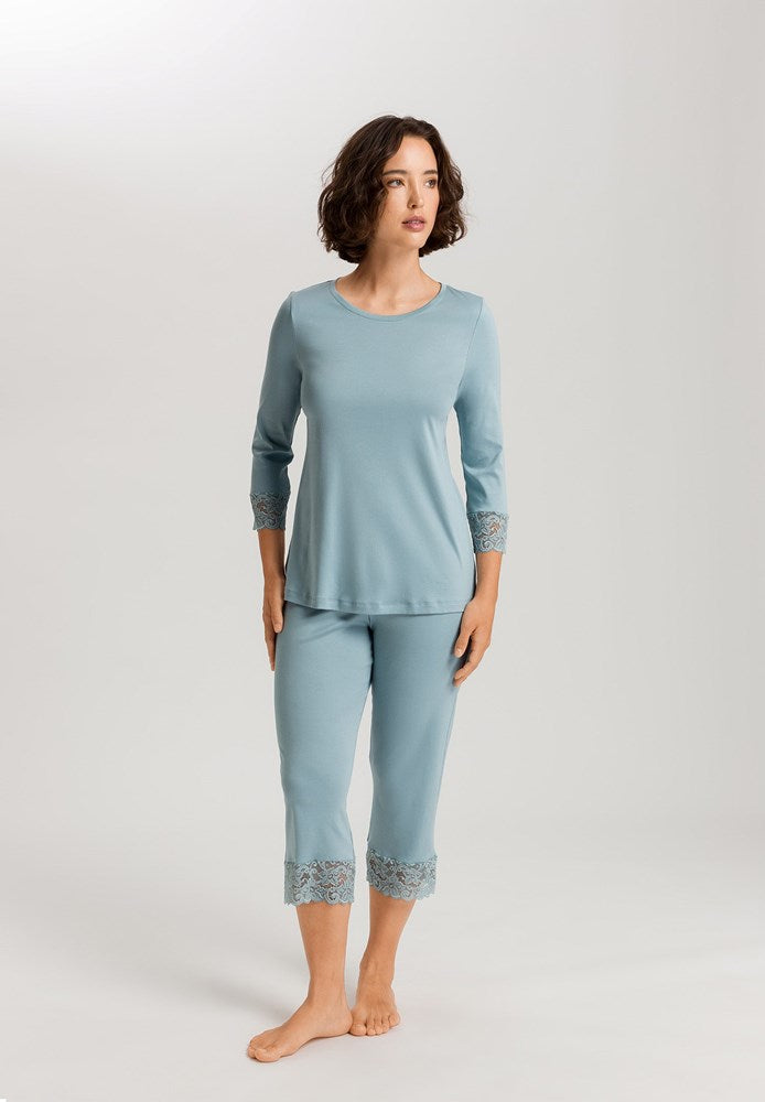 The Moments Nw-3/4 Slv Pajama By Hanro in Tourmaline Blue