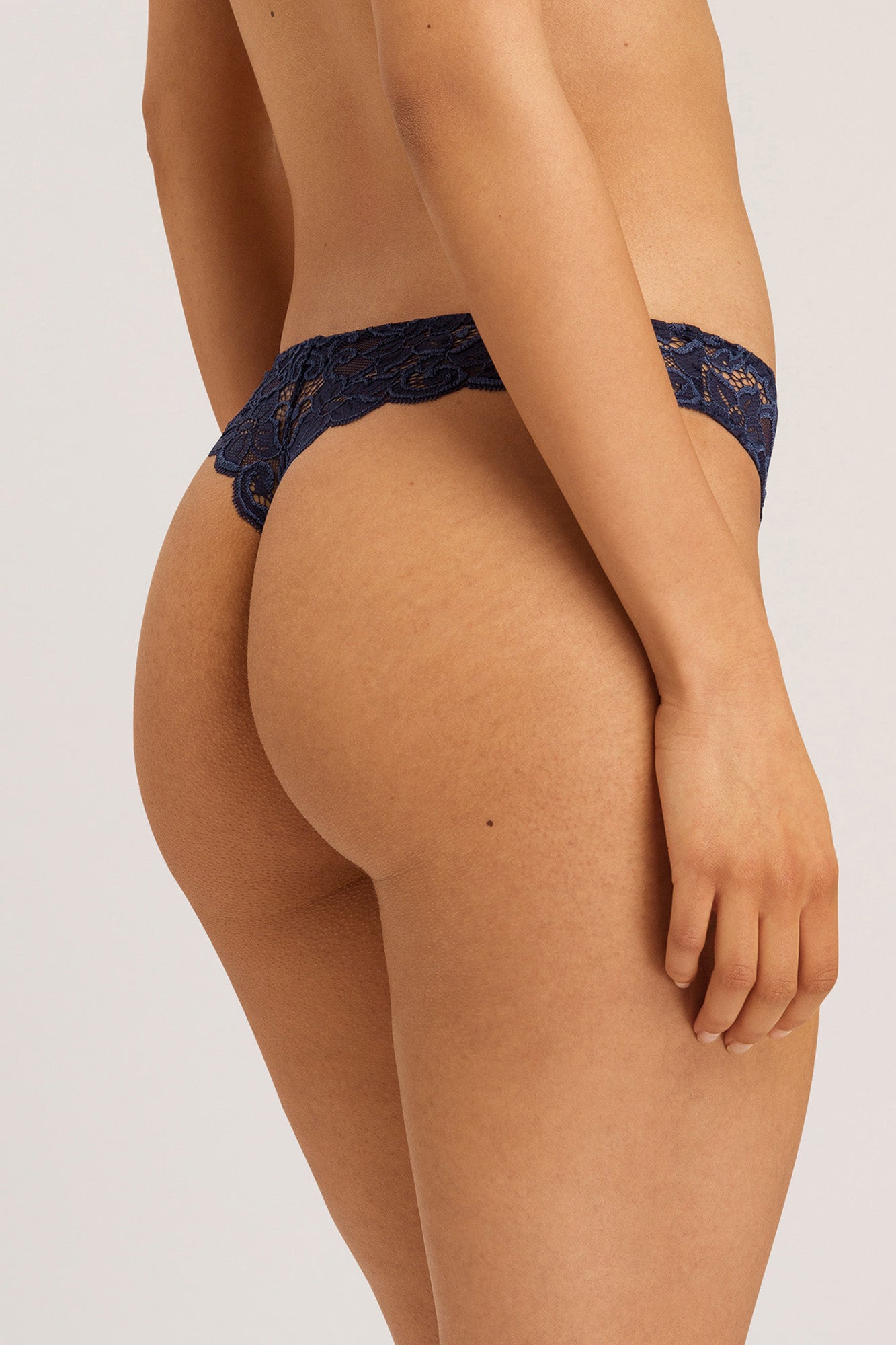 The Moments Thong By HANRO In Deep Navy