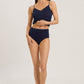The Cotton Seamless Spaghetti Top By HANRO In Deep Navy