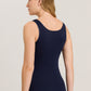 The Cotton Seamless Tank Top By HANRO In Deep Navy